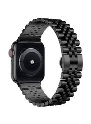 Stainless Steel Solid Strap Metal Bracelet for Apple Watch Series 7/6/5/4/3/2/SE 40mm/38mm, Black