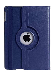 Apple iPad 10.2/10.5 Inch Leather 360 Degree Rotating Stand Folio Tablet Phone Flip Case Cover, Blue