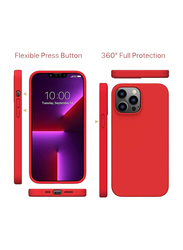 Apple iPhone 12 Pro Liquid Silicone Slim Protective Mobile Phone Back Case Cover, Red