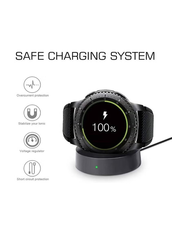 Magnetic Wireless Power Charging Station Dock for Samsung Watch Gear S2/S3/S4, Black