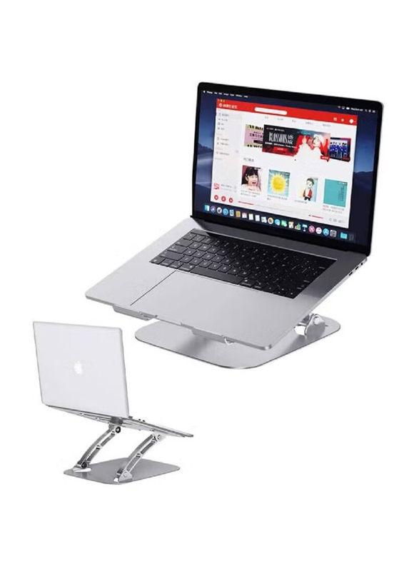 Adjustable Stand with Heat Vent for Laptop upto 17 inch, Apple MacBook Air Pro, Dell, Samsung, Lenovo, Silver