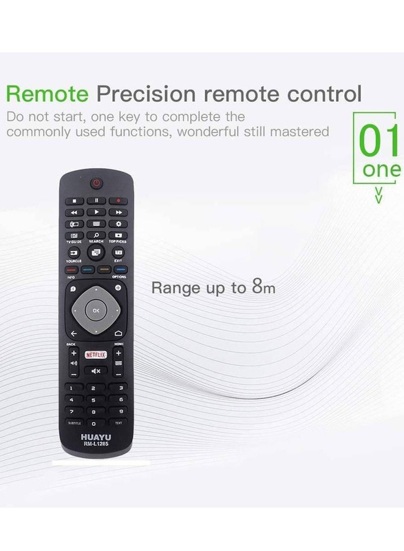 Huayu Remote Control for Phillips LED/LCD TV, Black