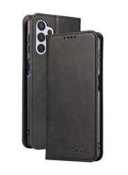 Samsung Galaxy A32 Leather Folio Flip Mobile Phone Case Cover, Black