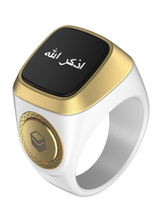 Zikr 20mm Smart Tasbih Lite Ring, Muslim Prayer, Prayer timing reminder, OLED Display Tasbeeh Counter, Smart Ring Dhikr, Waterproof, White