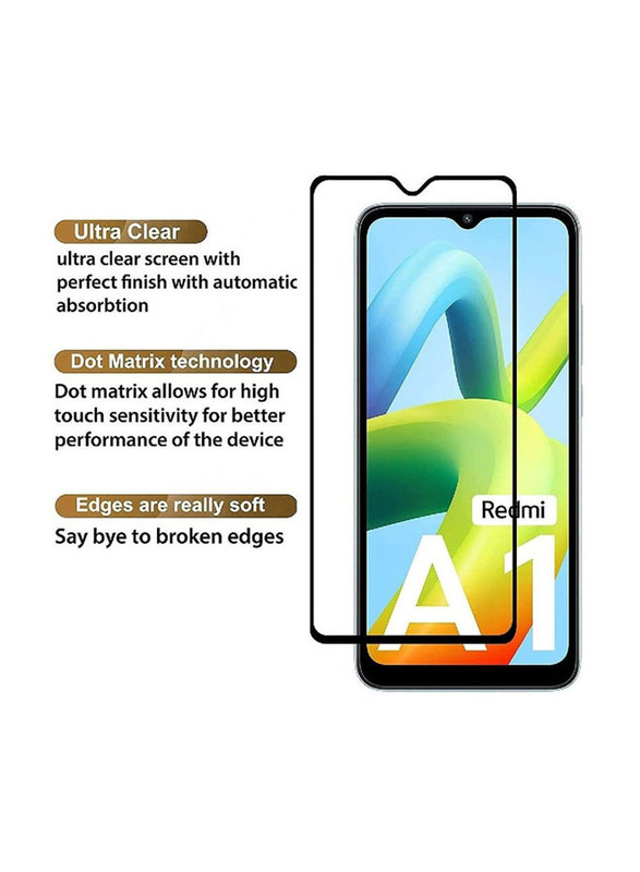 Xiaomi Redmi A1 Shockproof Full Coverage Tempered Glass Screen Protector, Clear