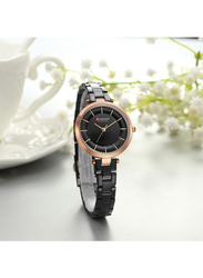 Curren Analog Watch for Women with Alloy Band, J4170RGB-KM, Black-Black