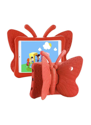 Apple iPad Air 2 9.7 Inch Kids EVA Foam Butterfly Stand Light Weight Tablet Back Case Cover, Red