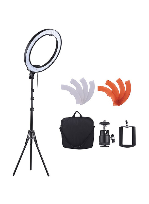Andoer LED Dimmable Video and Photography Ring Fill Light, Black