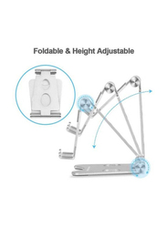 Adjustable Mobile Phone Holder Desktop Tablet Mount for Mobile Phone & Tablets, Silver