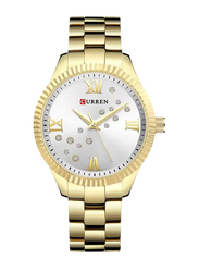 Curren Analog Watch for Unisex with Alloy Band, J3182SG-KM, Gold-Silver