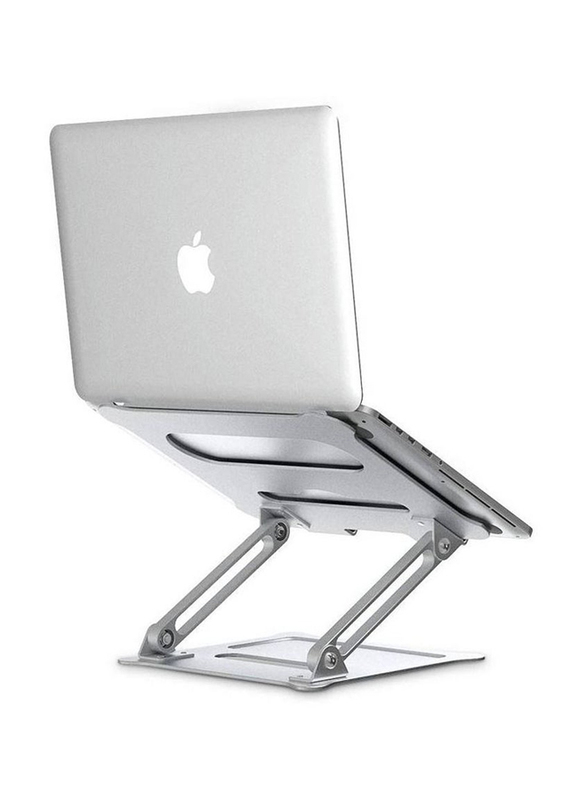 Foldable Aluminium Laptop Stand Holder with Heat Vent, Silver