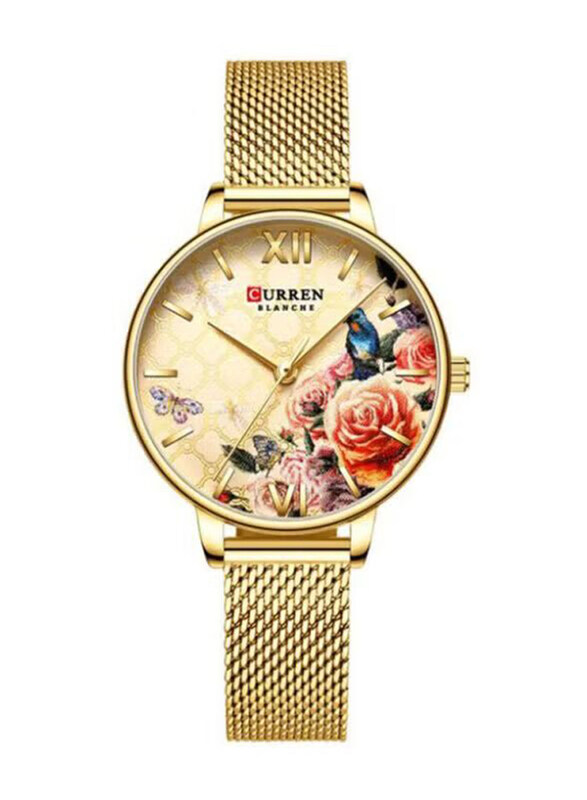

Curren Analog Watch for Women with Alloy Band, Water Resistant, J4274G-KM, Gold