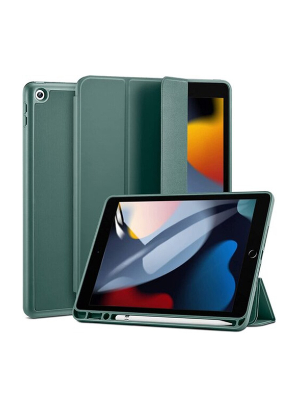 Esr Apple iPad 9/8/7 Gen 10.2-inch 2021/2020/2019 Trifold Stand Auto Sleep Wake Rebound Series Tablet Flip Case Cover with Pencil Holder, Green