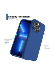 Apple iPhone 13 Pro Max Soft Liquid Gel Rubber Silicone Protective Mobile Phone Case Cover, Blue