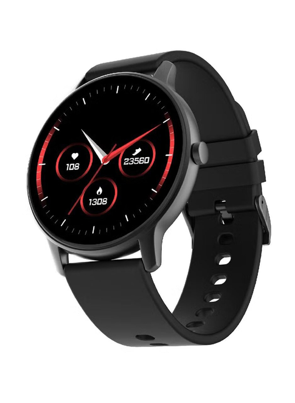 Full Touch Screen 60 Modes Bluetooth Calling Blood Pressure Heart Rate Sleep Monitor Smartwatch, Black