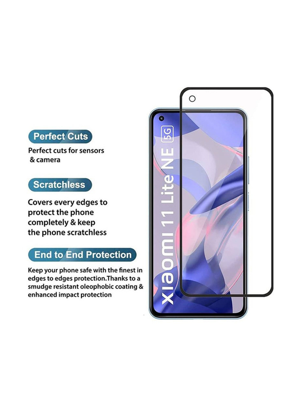 Xiaomi 11 Lite NE 5G/Xiaomi 11 Lite Bubble-Free Scratch-Resistant Tempered Glass Screen Protector, Clear