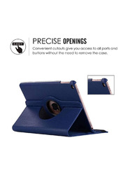 Apple Ipad 9.7" Leather 360 Degree Rotating Stand Folio Tablet Case Cover, Blue