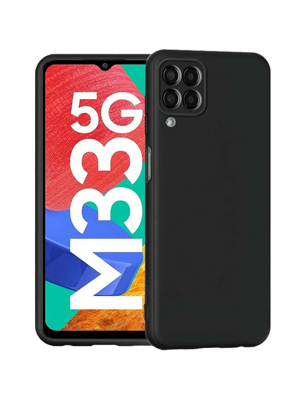 Samsung Galaxy M33 5G Protective Silicone Flexible Ultra Soft Mobile Phone Back Case Cover, Black