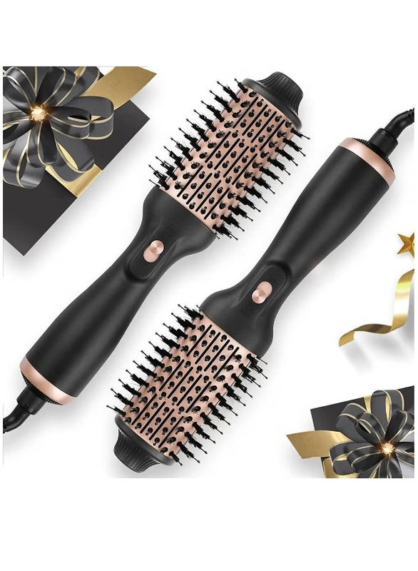 Arabest Professional Hot Air Styler One Step Hair Dryer & Volumizer Hair Straightener Brush Comb, Black/Rose Gold