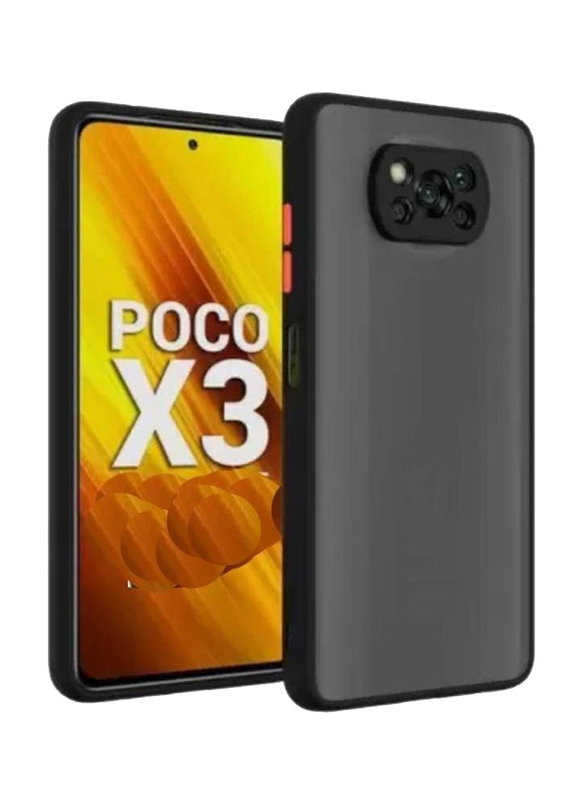 Xiaomi Poco X3 Matte Back Smoke Smooth Rubberized Mobile Phone Back Case Cover, Black