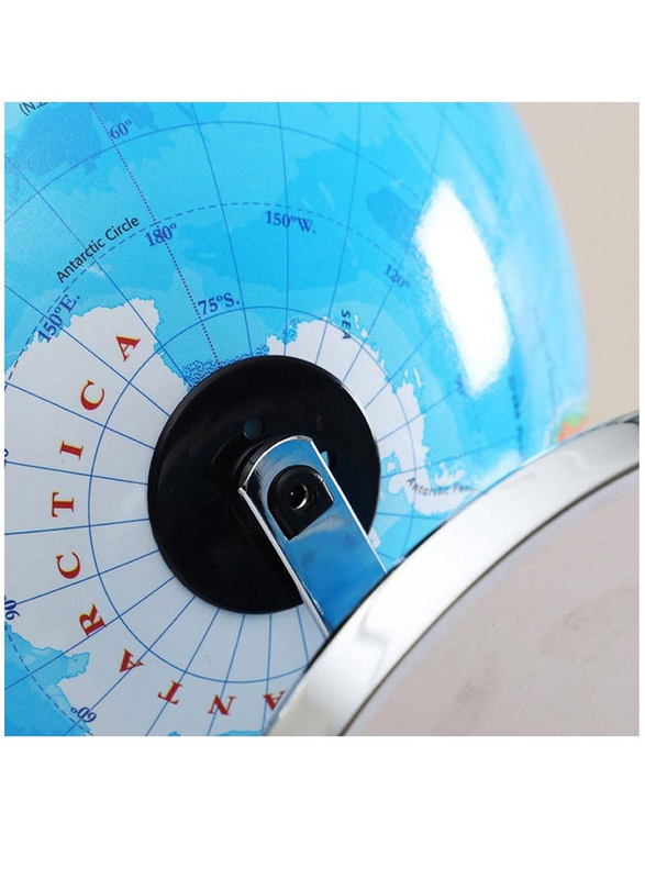 32cm World Globe Political Map, Educational Geographic Globe with LED Light, Blue