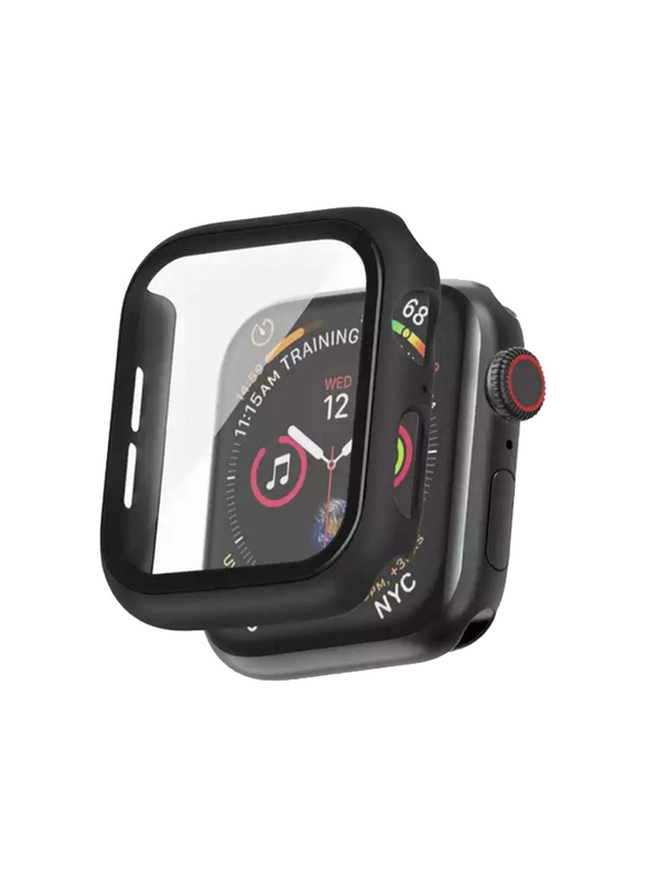 Silicone Smart Watch Case with Built-in Screen Protector for Apple Watch, Black