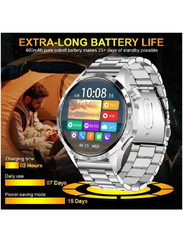 New Design Super AMOLED Display Smartwatch with Bluetooth Calling, Silver