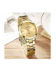 Curren Analog Watch for Women with Alloy Band, 9007, Gold