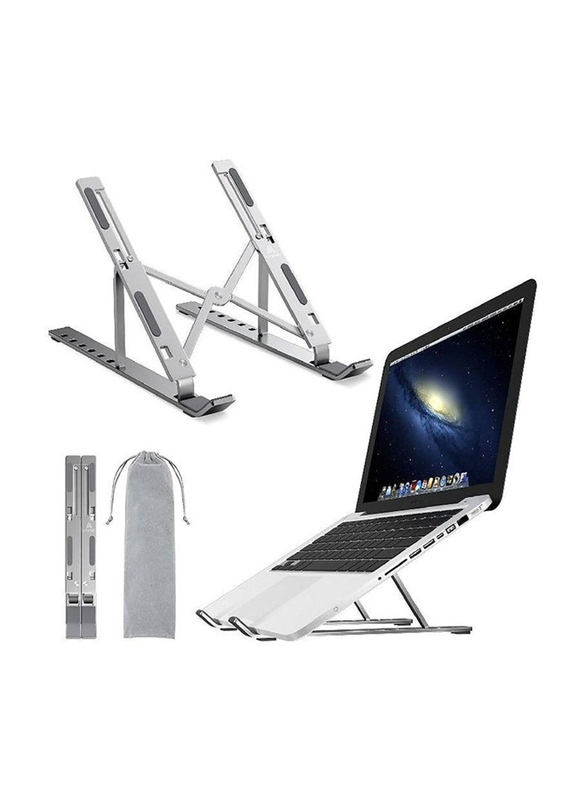 

Universal Ultra-thin Adjustable Height Foldable Computer Holder for Laptop/Tablet/PC, Silver