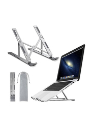 Ultra-thin Adjustable Height Foldable Computer Holder for Laptop/Tablet/PC, Silver