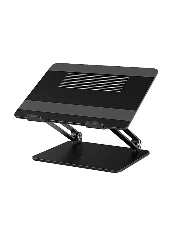Adjustable Aluminium Laptop Stand with Slide-Proof for Laptop Upto 17-Inch, Black