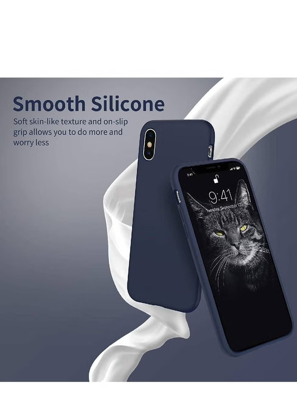 Apple iPhone Xs Max Silky Smooth Soft touch Full-Body Protective Mobile Phone Case Cover, Blue