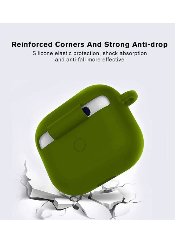 Silicone Protective Case Cover for Apple AirPods 3 3rd Generation, Green