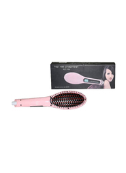 Xiuwoo Fast Hair Straightener Electric Comb Brush With LCD Display, Pink