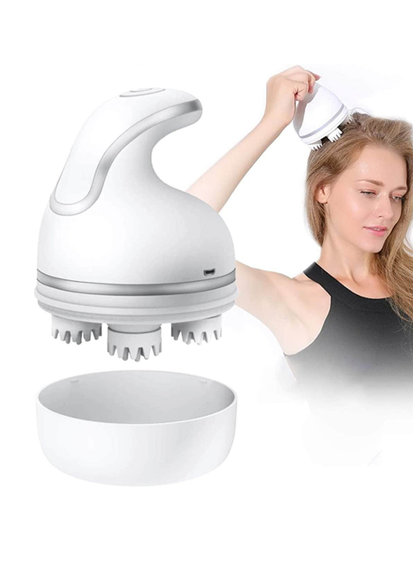 Portable Mini Handheld Scalp & Head Massager, White