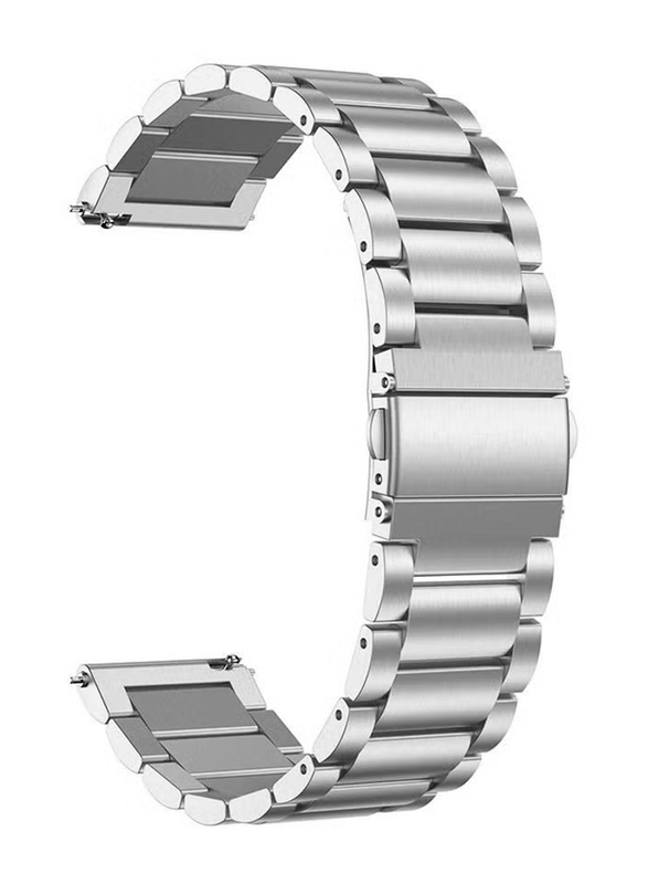 Perfii Replacement Stainless Steel Strap for Huawei Watch Buds, Silver