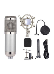 Recording Condenser Microphone Kit Set, Silver/Black