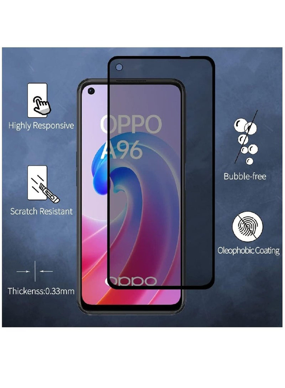 Oppo A54 Anti-Spy Full Screen Privacy Tempered Glass Screen Protector, 2-Piece, Clear