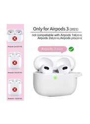 Silicone Protective Case Cover for Apple AirPods 3 3rd Generation, White