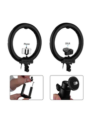 Andoer Universal Mobile Phone LED Photography Ring Fill Light Kit, Black/Clear