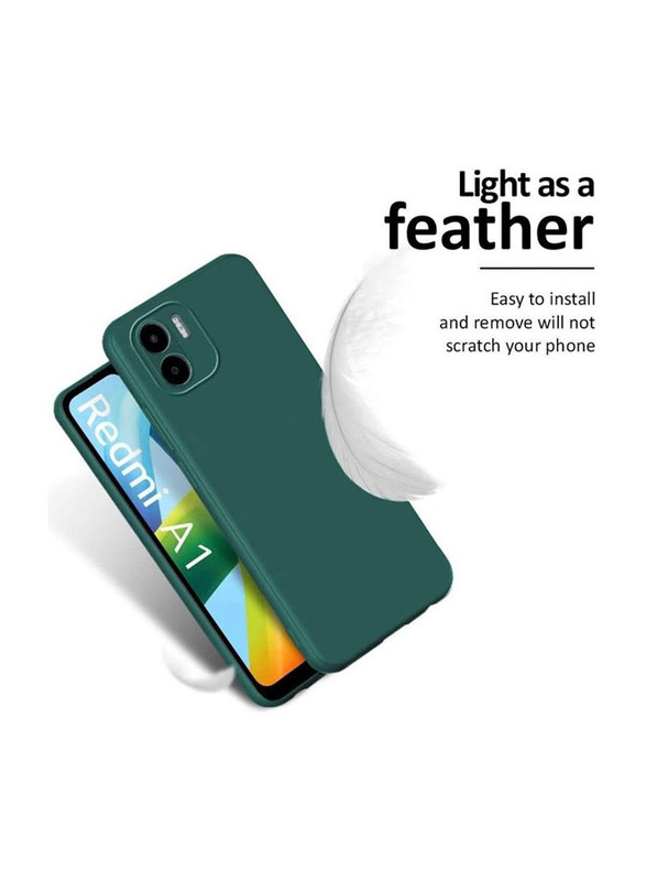 Xiaomi Redmi A1 Protective Shockproof Soft Liquid Silicone Mobile Phone Case Cover, Green