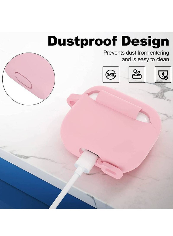 Silicone Protective Case Cover for Apple AirPods 3 3rd Generation, Pink