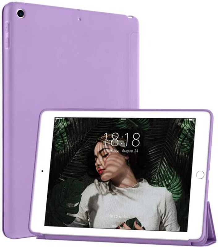 Apple iPad 9.7-inch 5th/6th Gen 2018/2017 Auto Sleep Wake Ultra Slim Lightweight Soft TPU Smart Tablet Flip Case Cover, Purple