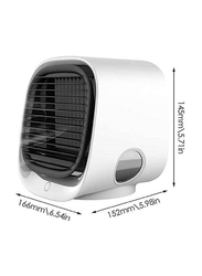 Portable Noiseless Mini Desktop Cooling Fan with 3 Speeds, White