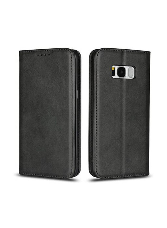 Samsung Galaxy S8 Plus PU Leather Mobile Phone Case Cover, Black