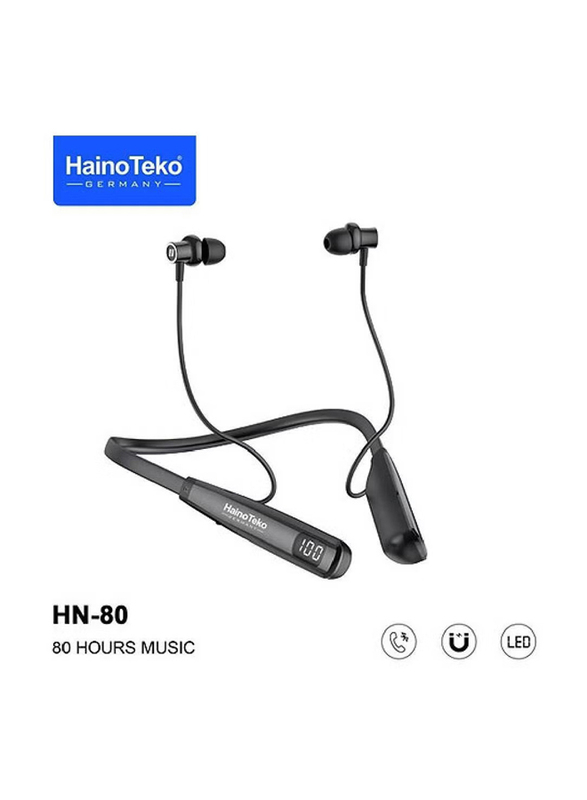 Haino Teko Wireless In-Ear Germany ENC HN-80 Neckband Bluetooth Earphone, Black