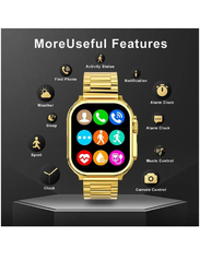2023 Full Screen Touch Bluetooth Calling Smartwatch, Gold