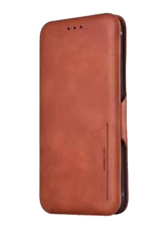 Olliwon Samsung Galaxy Note 10 Plus Leather Mobile Phone Case Cover with Auto Magnetic Closure & Card Holder, Brown