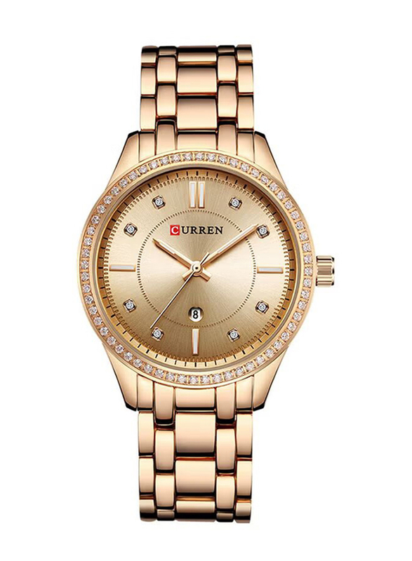 Curren Analog Watch for Women with Metal Band, 8272A, Rose Gold-Rose Gold