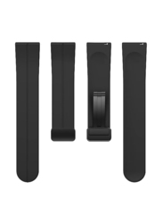 Perfii Replacement Silicone Watch Strap 22mm Magnetic Folding Buckle Wristband for Xiaomi Mi Watch Revolve, Black